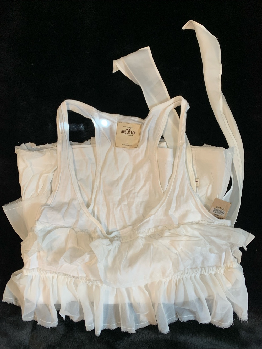 Hollister White Ruffle Tank with Waist Bow - Picture 4 of 4